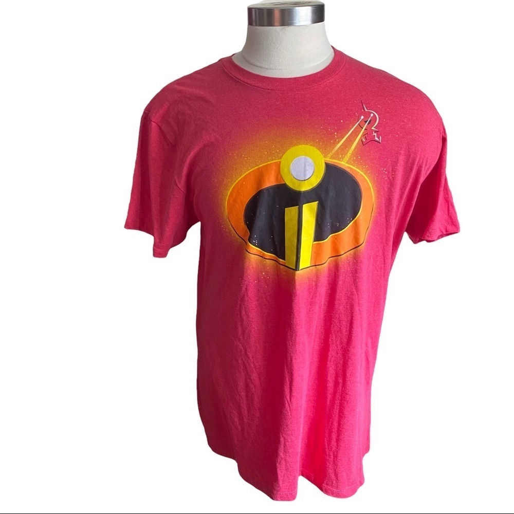 Disney Pixar THE INCREDIBLES Heather Red Big Graphic Short Sleeve T-Shirt XL NWT